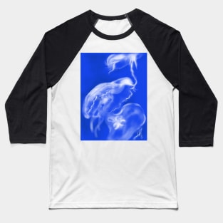 White Jellyfish in the Blue Water Baseball T-Shirt